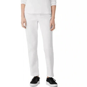 Eileen Fisher Midrise Slim Leg Jeans in White Size 8 Casual Stretch denim